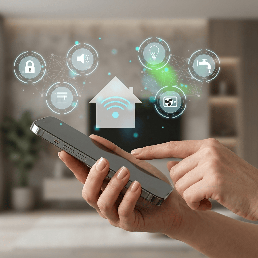 Professional technician working on a residential technology system